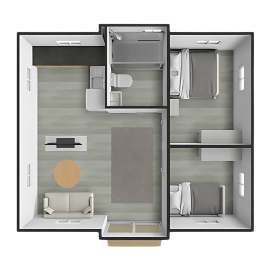 20ft Expandable Home - Two Bedroom